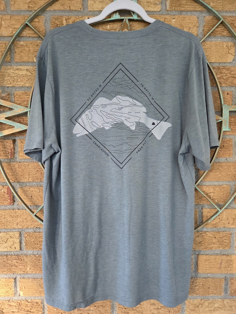 Free Fly Hometown Comfort Topo Tailer Charleston Waterway Tee Shirt Men's XL